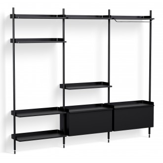 Pier System 1093 – PS Black Shelves + Black Anodised Aluminium Profiles