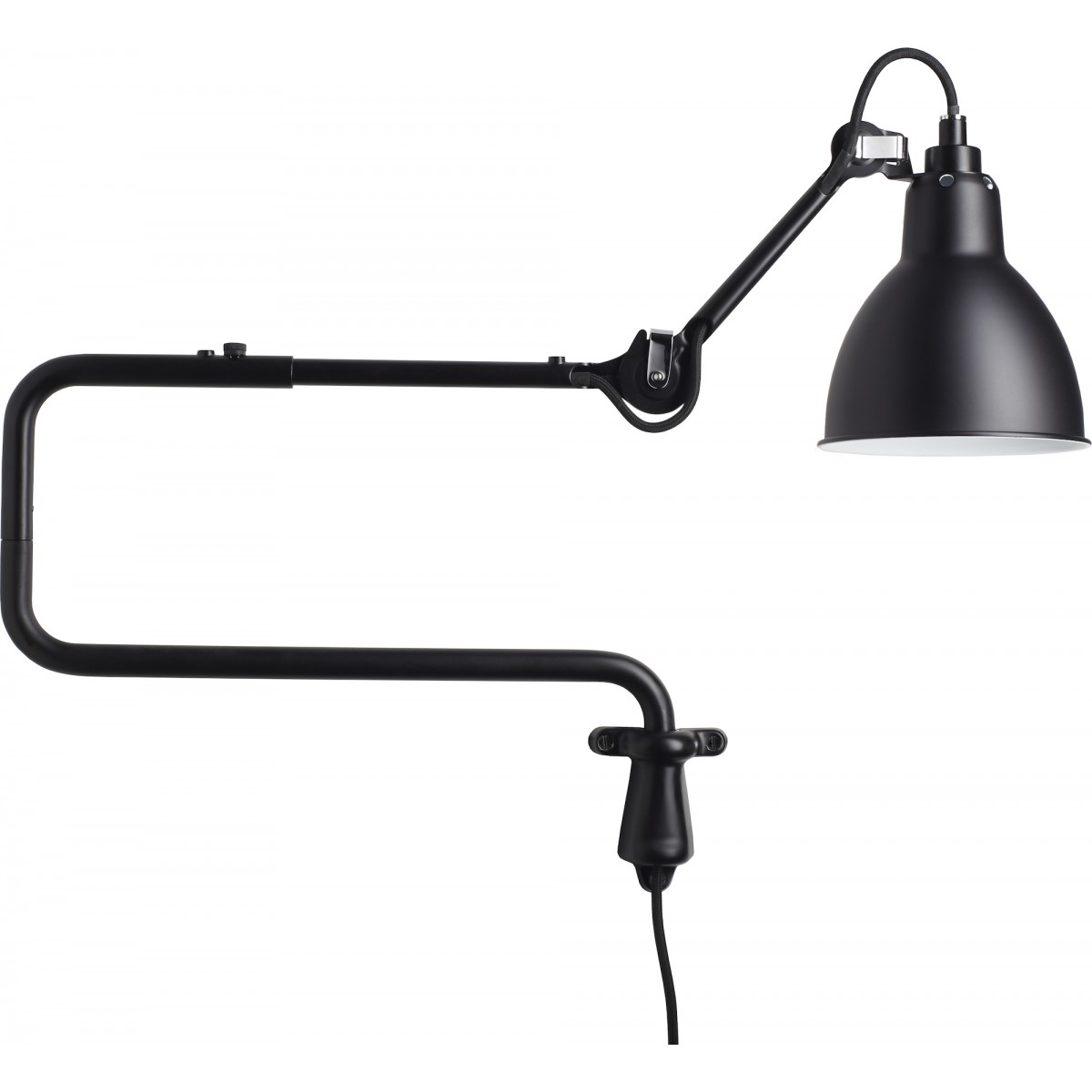 black / round black - Gras 303 - wall lamp