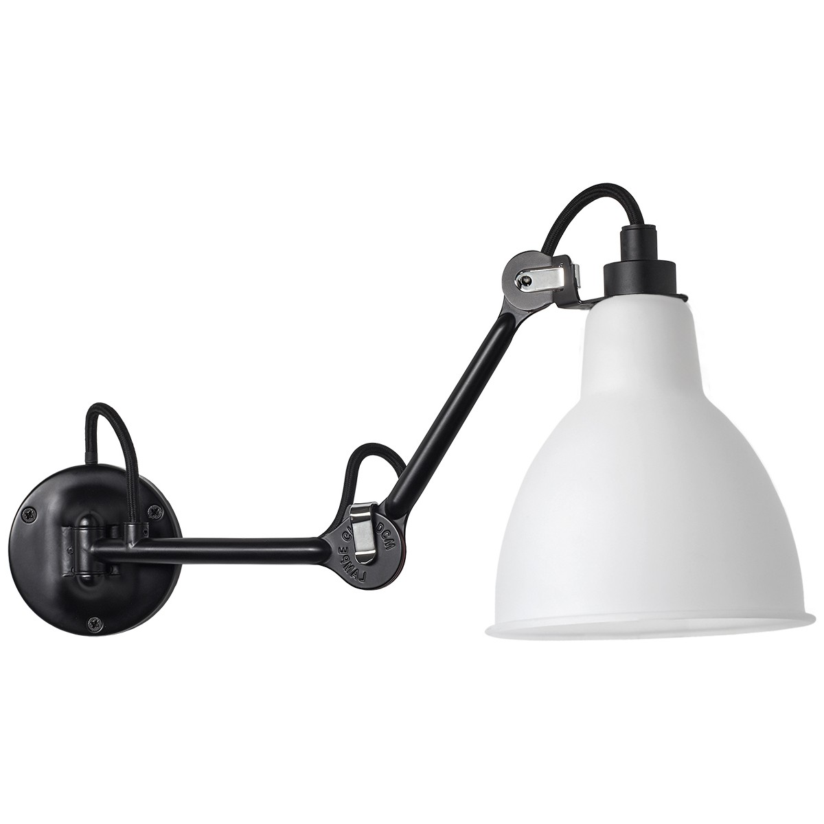 black / round polycarbonate - Gras 204 - wall lamp