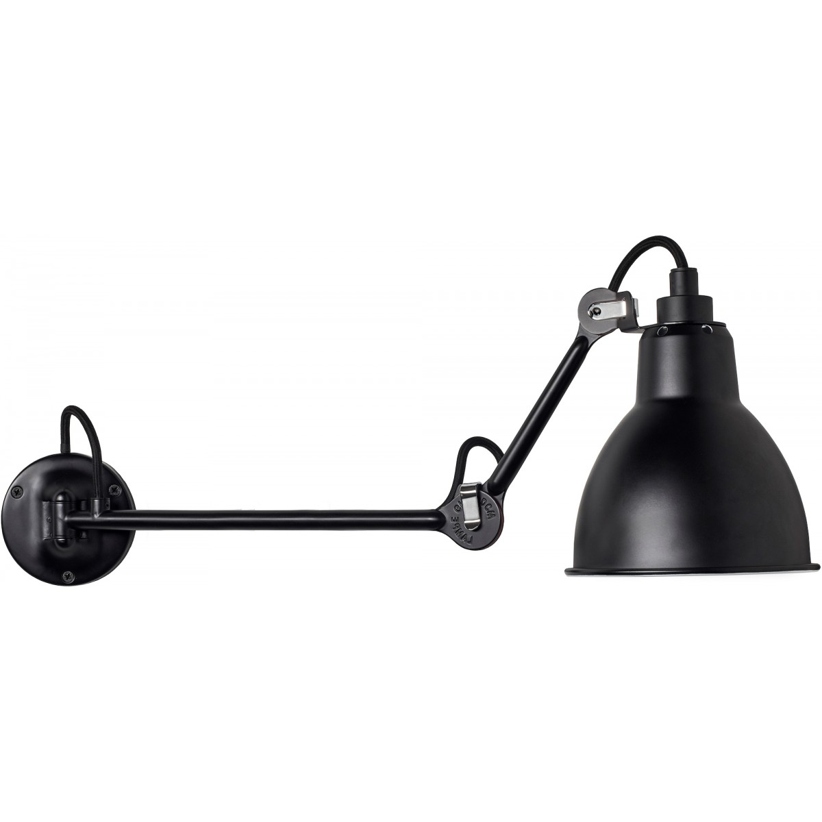 black / round black - Gras 204 L 40 - wall lamp