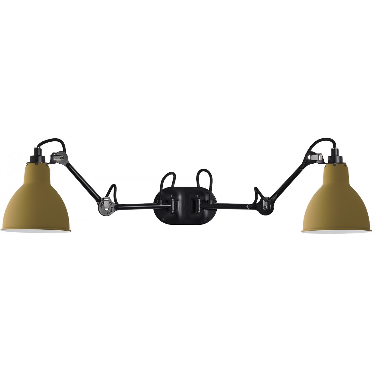black / round yellow - Gras 204 double - wall lamp