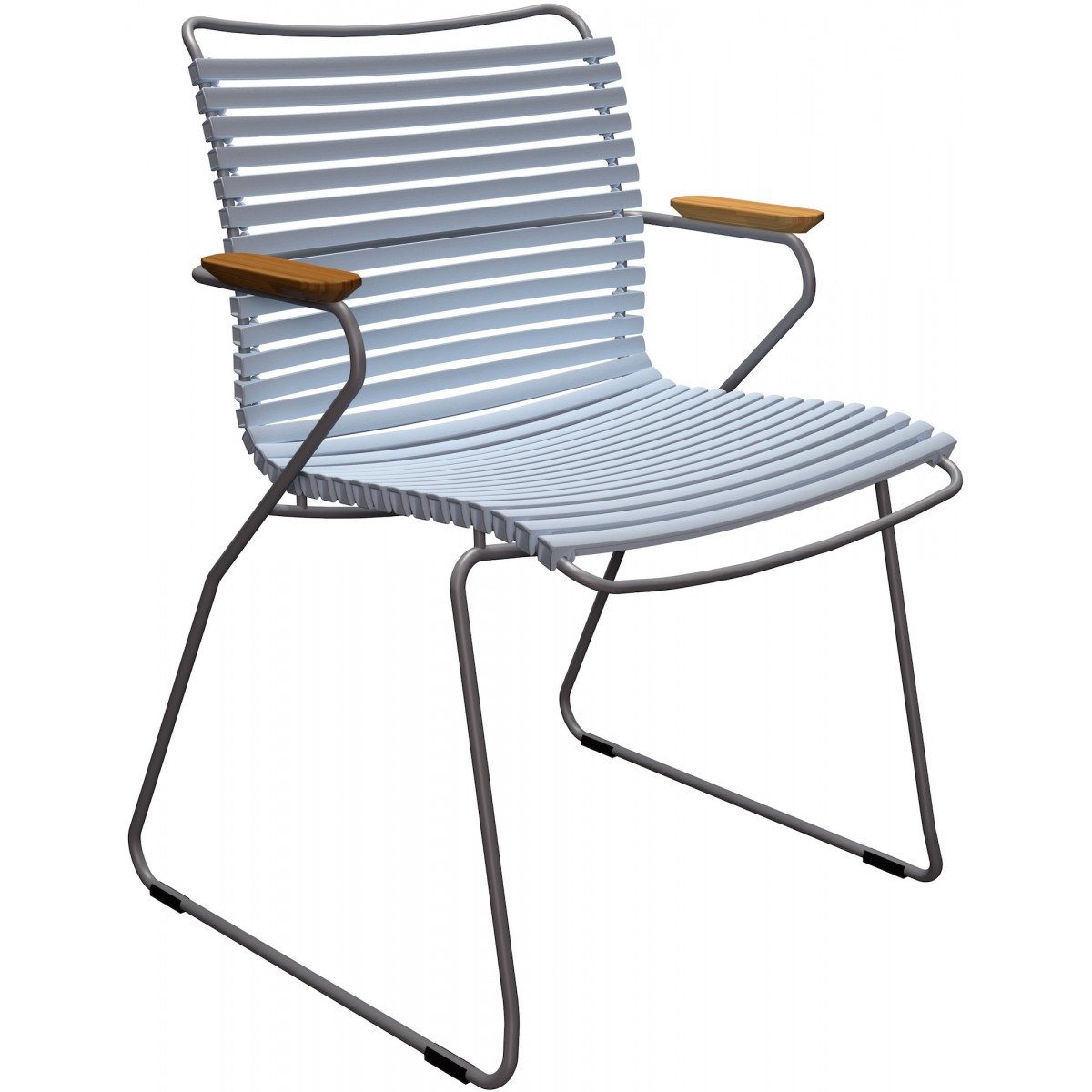Bleu clair Dusty (80) - chaise Click avec accoudoirs