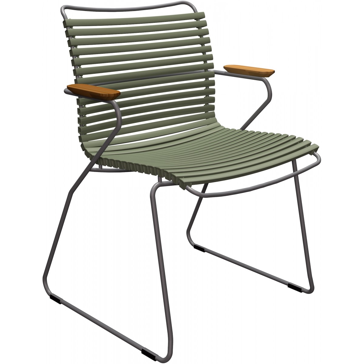 Vert olive (71) - chaise Click avec accoudoirs