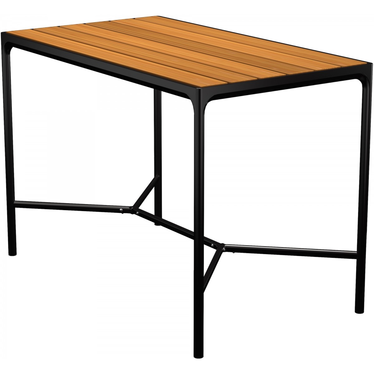 Bamboo / Black Aluminium – 160 x 90 x H110 cm – Four bar table