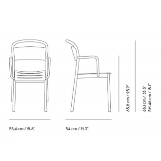 fauteuil de table gris - Linear Steel