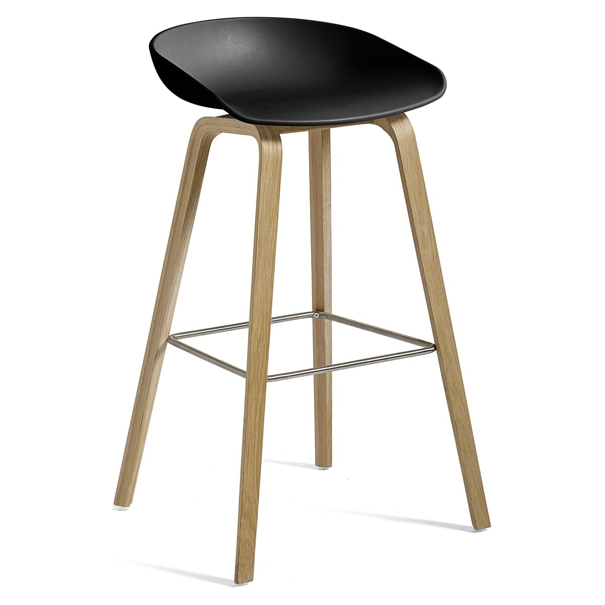 AAS32 Bar stool Black shell + Oak base