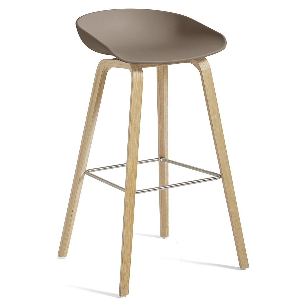 AAS32 Bar stool Khaki shell + Oak base