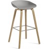 AAS32 Bar stool Concrete grey shell + Oak base