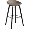 AAS32 Bar stool Khaki shell + Black stained oak base