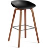 AAS32 Bar stool Black shell + Walnut base