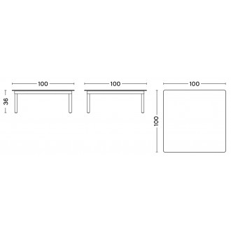 100 x 100 x H36 cm – table basse KOFI