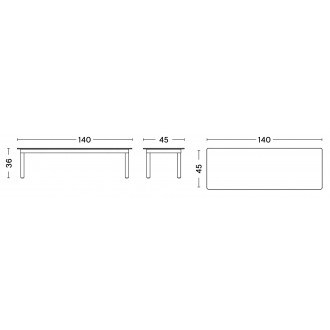 140 x 50 x H36 cm – table basse KOFI