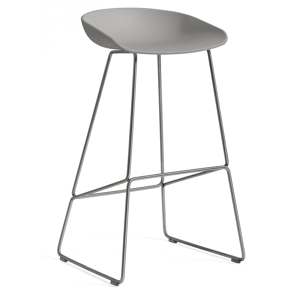 AAS38 Stool Concrete grey shell + Stainless steel base