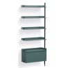 Blue Shelves + Black Anodised Aluminium Profiles – Pier System 120