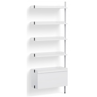 White Shelves + Anodised Aluminium Profiles – Pier System 120