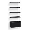 Black Shelves + Black Anodised Aluminium Profiles – Pier System 120