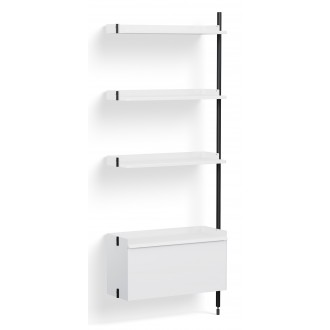 White Shelves + Black Anodised Aluminium Profiles – Pier System 130