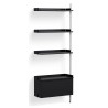 Black Shelves + Anodised Aluminium Profiles – Pier System 130