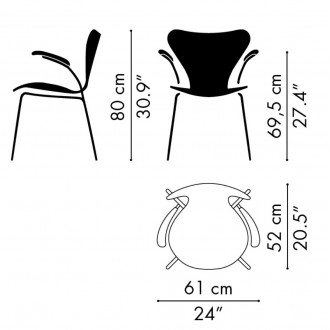 Fully Upholstered Shell – Chair Serie 7 n°3207