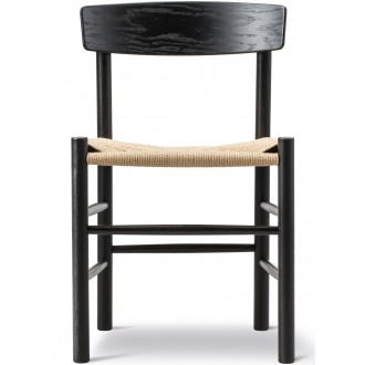 SOLD OUT J39 Chair – black lacquered oak + natural paper cord