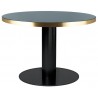 gris granite + piètement noir - table ronde Gubi 2.0 - plateau verre