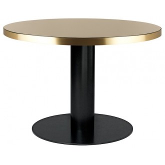 sable + piètement noir - table ronde Gubi 2.0 - plateau verre