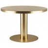 Sand + brass base - Gubi 2.0 round table - glass table top