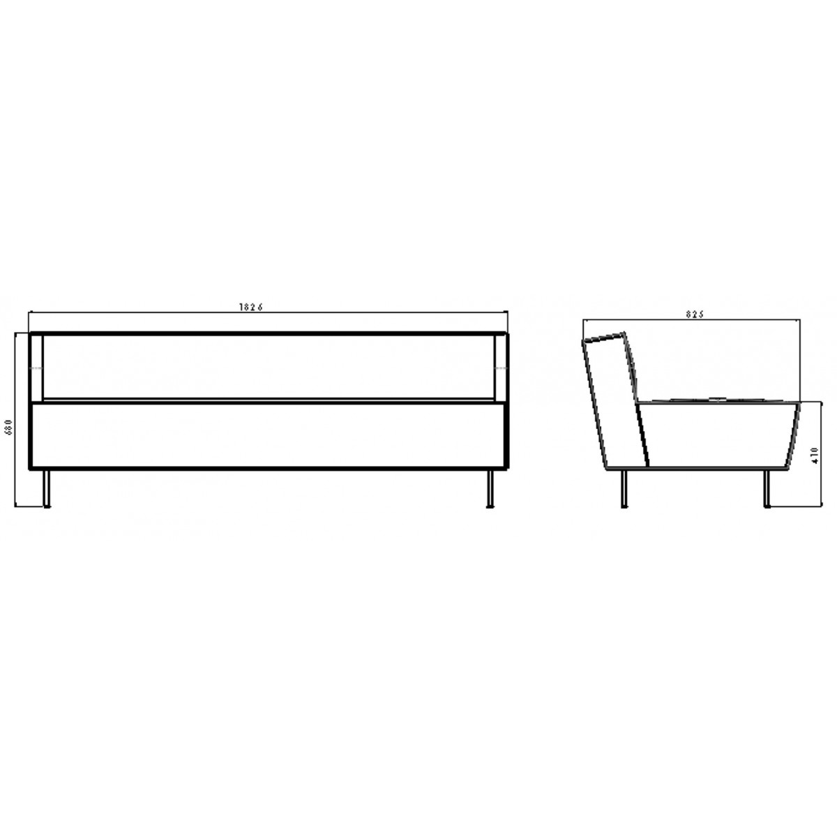 2-seater sofa - Modern Line - W180 cm