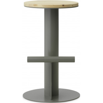 Pole bar stool - Low - Grey