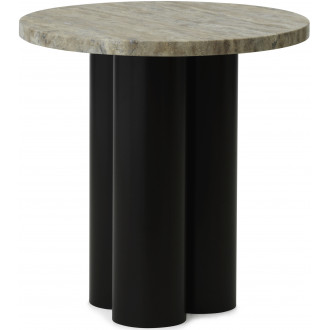 Dit Table – Brown Frame + Travertine Silver Tabletop