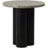 Dit Table – Brown Frame + Travertine Silver Tabletop