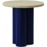 Dit Table – Bright Blue Frame + Travertine Light Tabletop