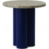 Dit Table – Bright Blue Frame + Travertine Silver Tabletop