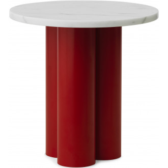 Dit Table – Bright Red Frame + White Carrara Tabletop