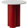 Dit Table – Bright Red Frame + White Carrara Tabletop
