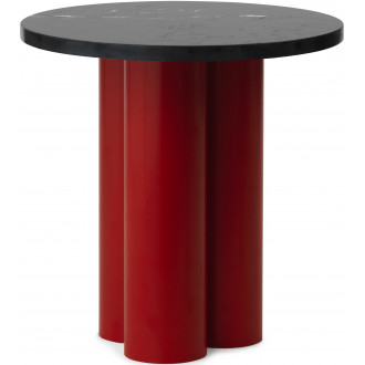 Dit Table – Bright Red Frame + Nero Marquina Tabletop