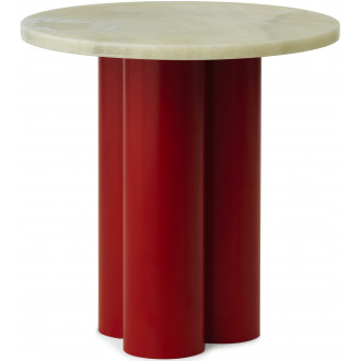 Dit Table – Bright Red Frame + Emerald Onyx Tabletop