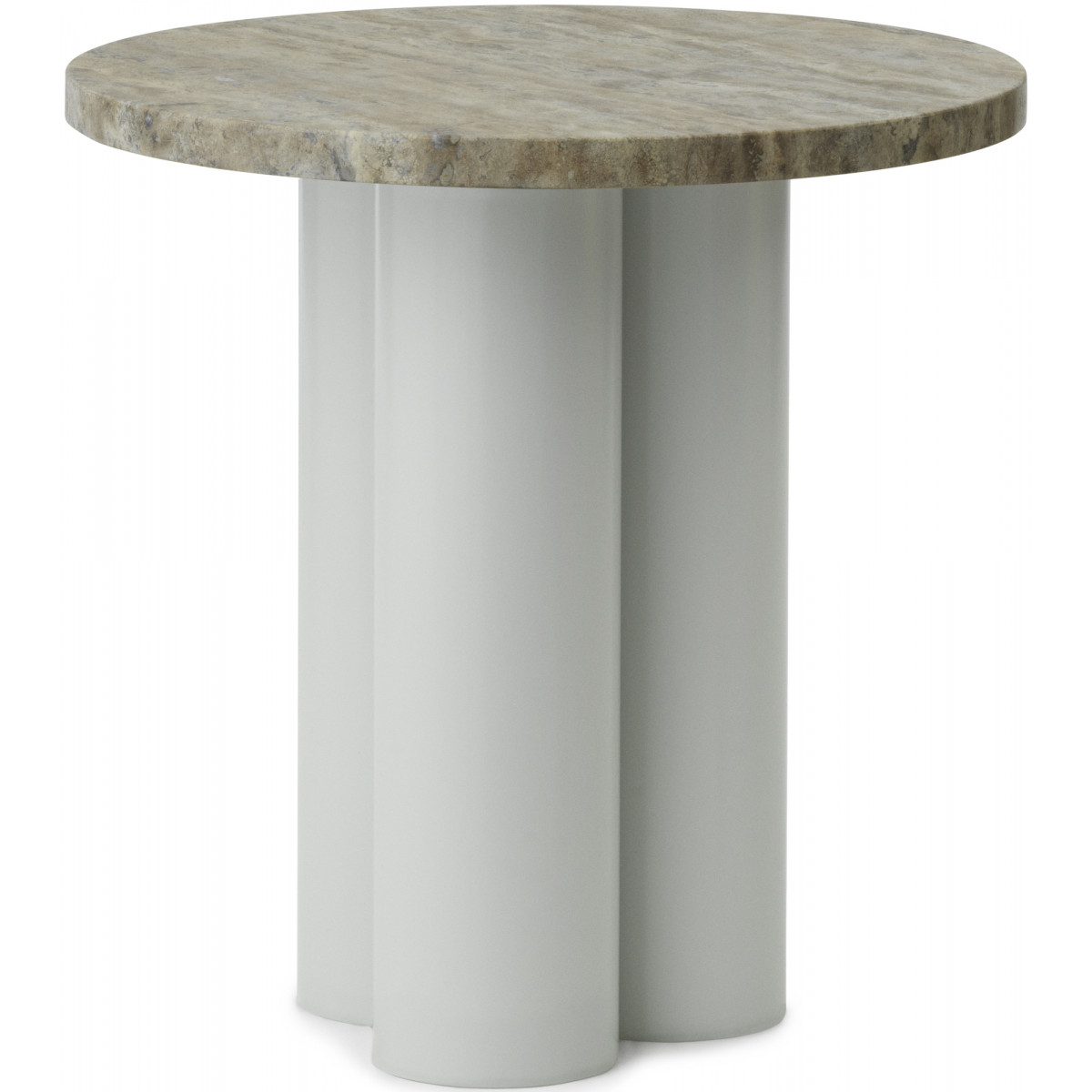 Dit Table – Light Green Frame + Travertine Silver Tabletop