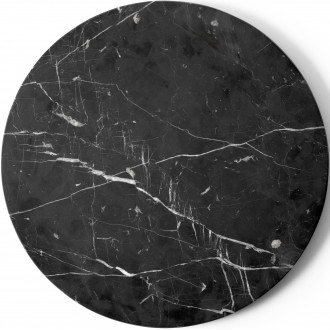 Table d'appoint Androgyne – Acier noir + Plateau marbre Nero Marquina