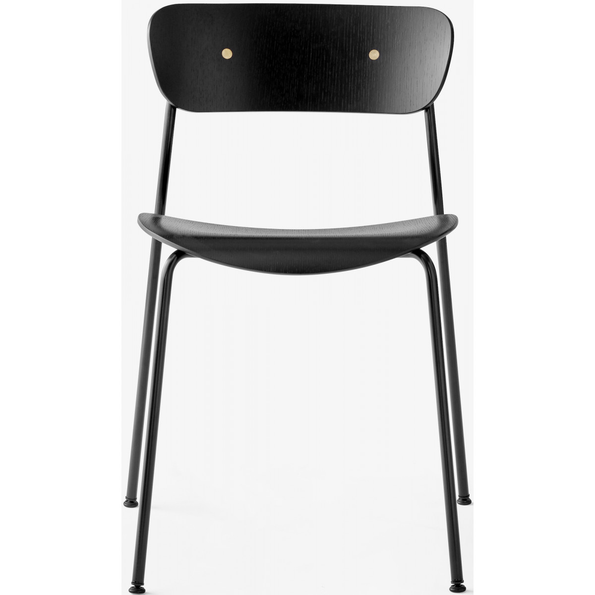 Pavilion AV1 chair – black oak + brass fittings + black legs