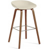 AAS32 Bar stool Melange Cream shell + Walnut base
