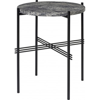 Ø40xH51cm - grey marble - black base - TS round table