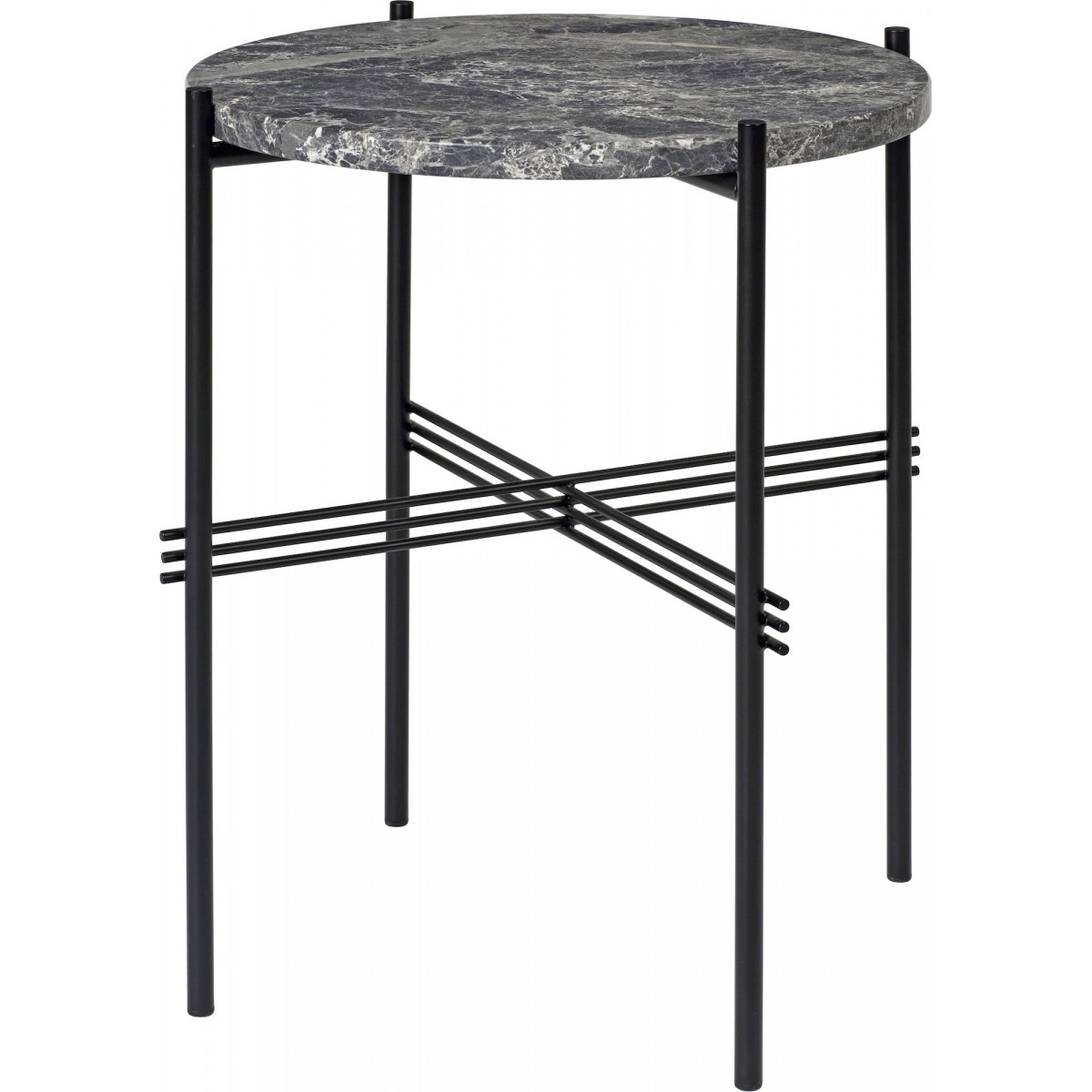Ø40xH51cm - marbre gris - base noire - table ronde TS