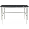 TS Desk – Nero Marquina Marble + Polished steel base