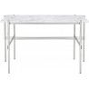 TS Desk – Bianca Carrara Marble + Polished steel base