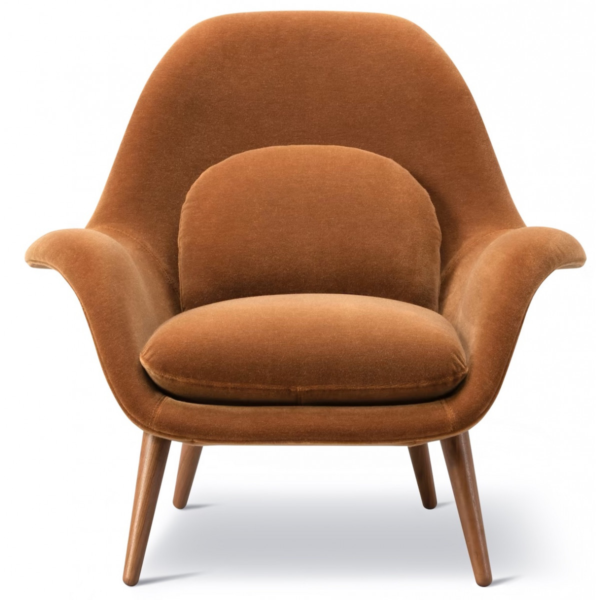 Grand Mohair 2103  + noyer vernis - fauteuil Swoon