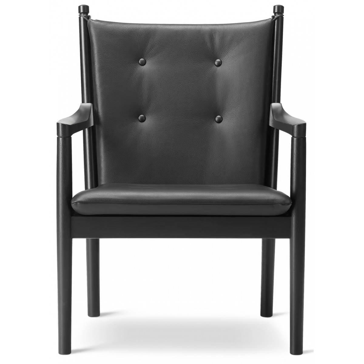 Omni 301 leather / black lacquered oak – armchair 1788