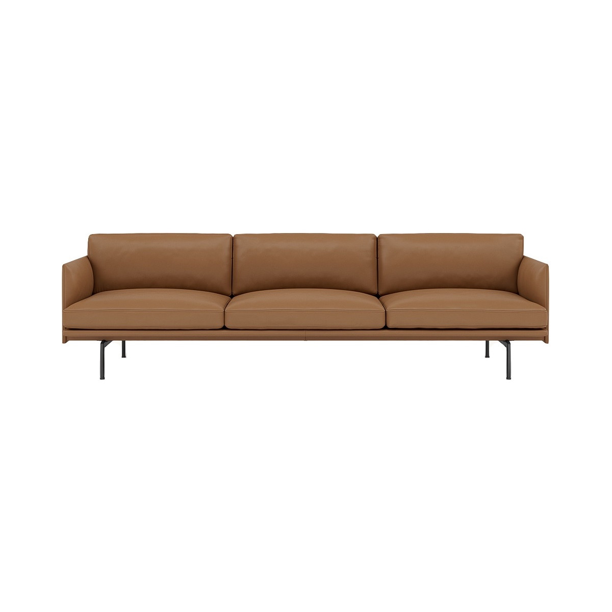 Outline 3,5-seater sofa –  Refine cognac leather + black legs
