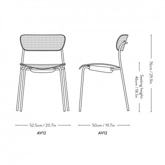 Pavilion AV12 Chair – Canvas 124 + Chrome legs