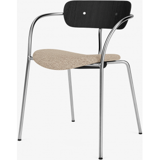 Pavilion AV4 chair – Black lacquered oak + Karakorum 001 + chromed fitting and legs